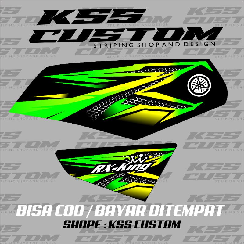 striping rx king variasi custom hitam hijau terbaru - polet rx king