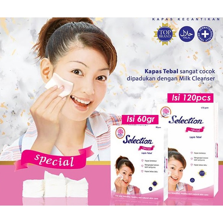 SELECTION Kapas Kecantikan Tebal, Tipis, Oval, Bulat-Cotton Bud-Korek Kuping make Up Remover(KIM)