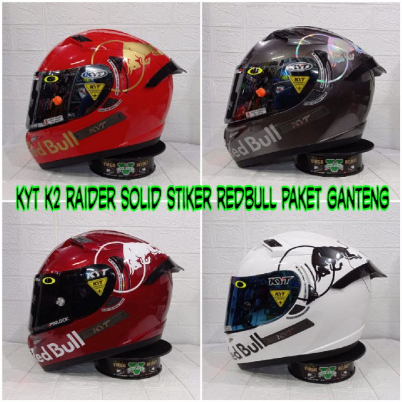 KYT K2 RAIDER PAKET GANTENG STIKER REDBULL ORIGINAL SNI DOT