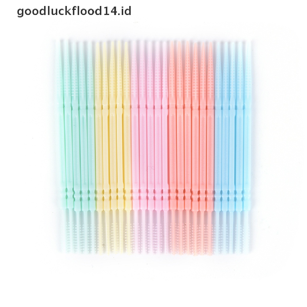 [OOID] 1100Pcs Plastic Dental Picks Oral Hygiene 2 Way Interdental Brush Tooth Pick SP ID