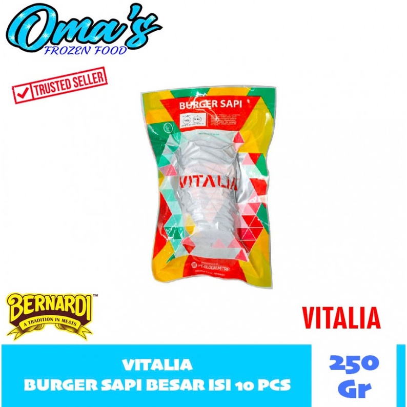 

VITALIA BURGER SAPI BESAR ISI 10 PCS 250 GR BY BERNARDI