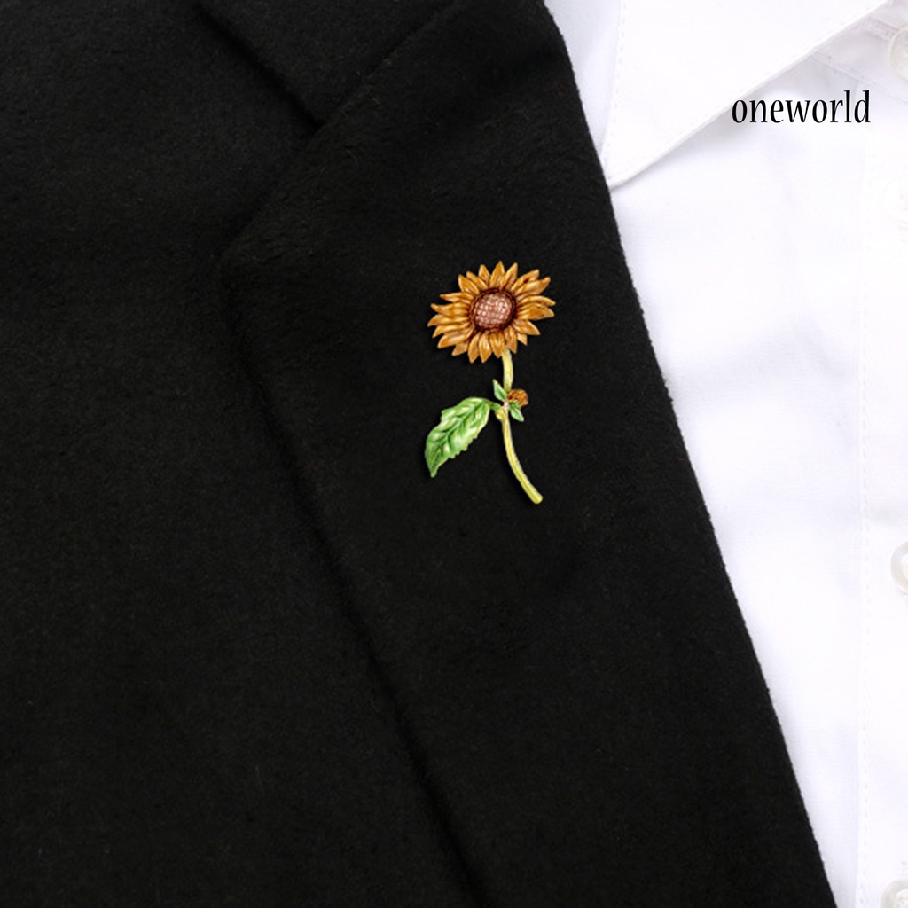 OW@ Summer Style Sunflower Shape Jewelry Gift Creative Brooch Pin for Party