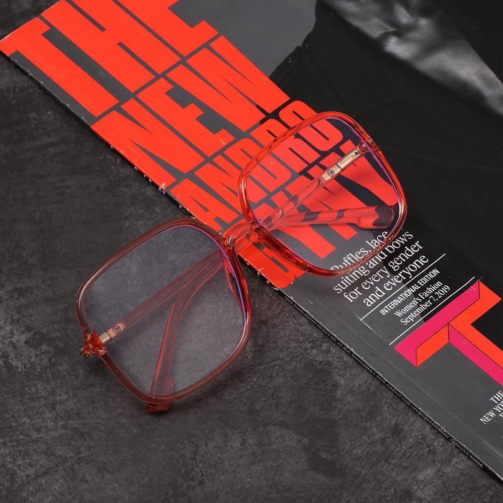 Populer Kacamata Persegi Wanita Pria Vision Care Portable Spectacles Optical Glasses