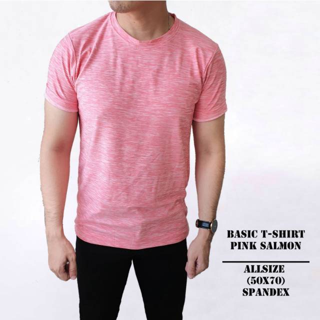 Beli 2 Gratis 1 ForStylezone Kaos Lengan Pendek Pria Pink Salmon