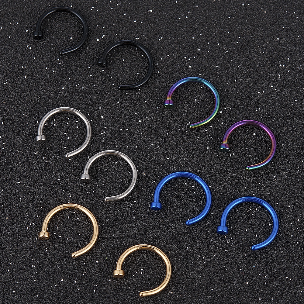 Fake Nose Ring Hoop Nose Septum Rings Stainless Steel Magnet Nose Punk Fake Piercing Body Jewelry   Rock Ear clip Jewelry