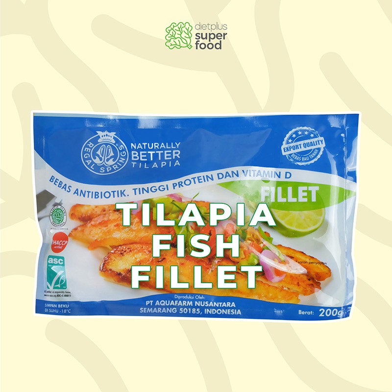 

Tilapia Fish Fillet 200 gr / 0.2 kg Dietplus Superfood