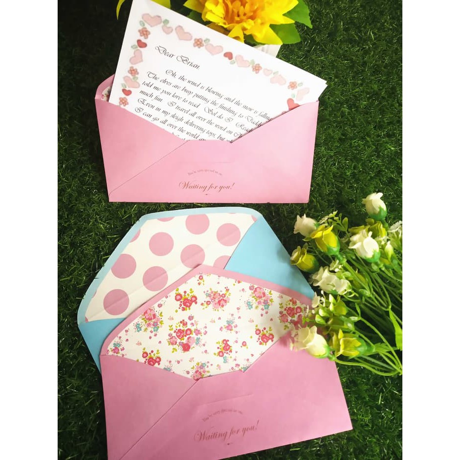 

Amplop Surat / Kartu Ucapan / Wedding - BLUE PINK POLKA SERIES