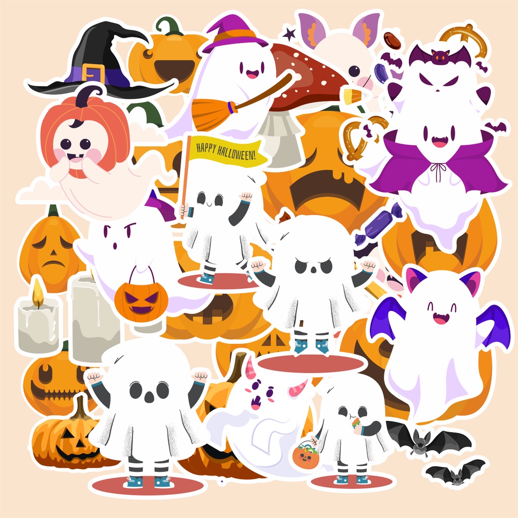 

(random)cetak stiker label satuan tema CUTE HALLOWEEN