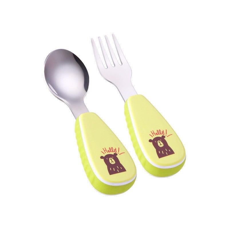 SENDOK MAKAN ANAK BAYI / PERALATAN MAKAN SENDOK GARPU SET GAMBAR KARTUN STAINLESS STEEL 304 SUS JRW0062