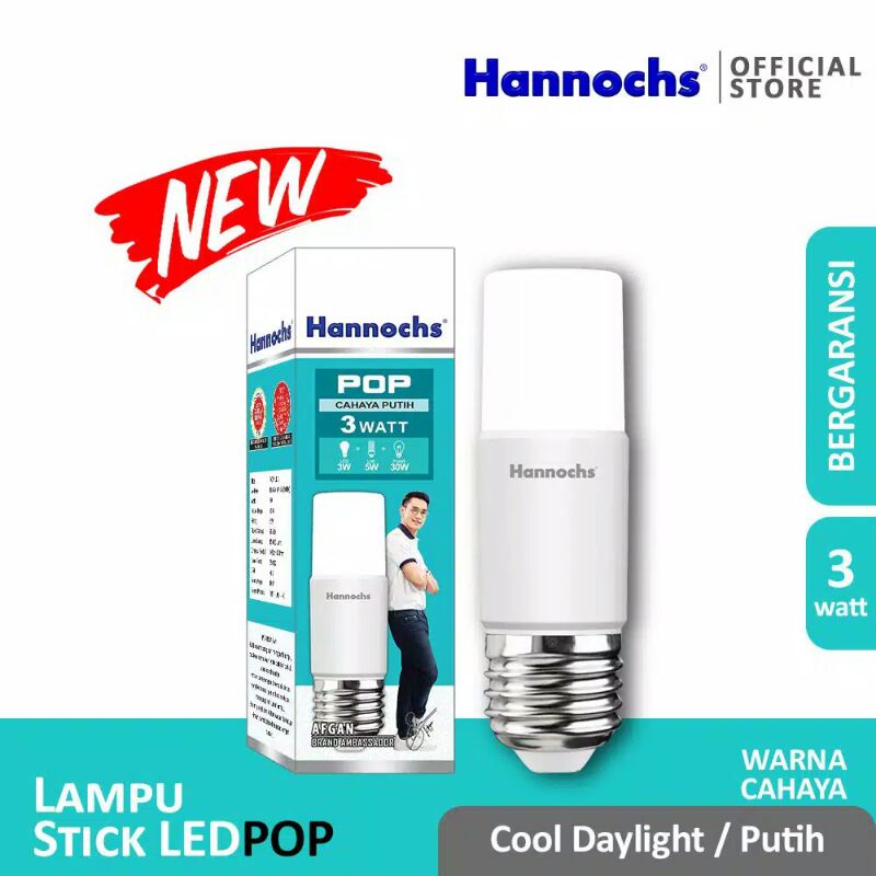 Hannochs Lampu Pop Led 3 watt Cahaya Putih