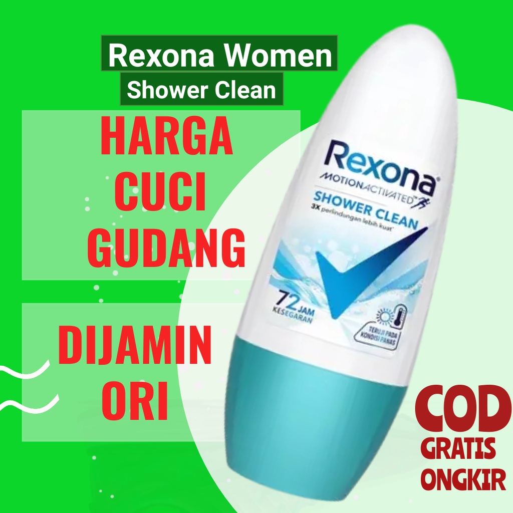 Grosir Deodorant Deodoran Tawas Spray Rexona Reksona Women Roll On Shower Clean 45 Ml Parfum Segar P