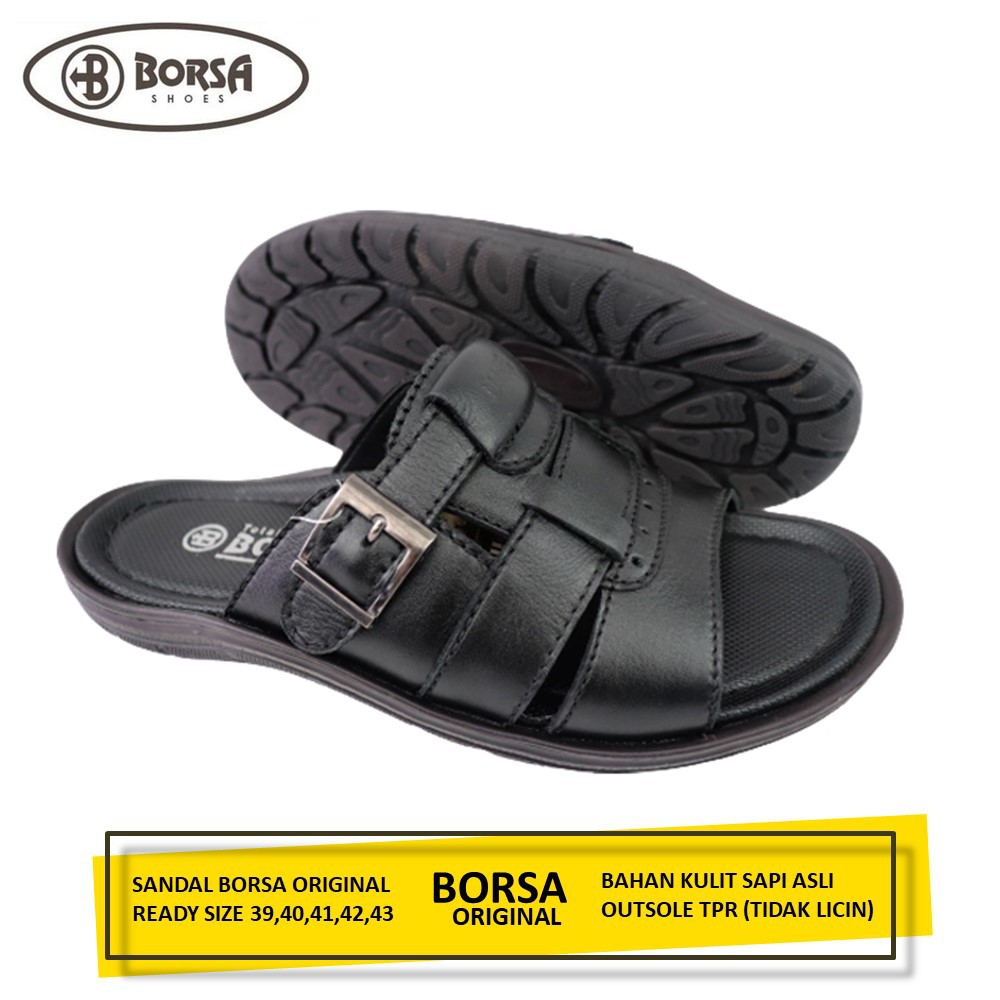 Sandal pria kulit sandal slide Borsa Original