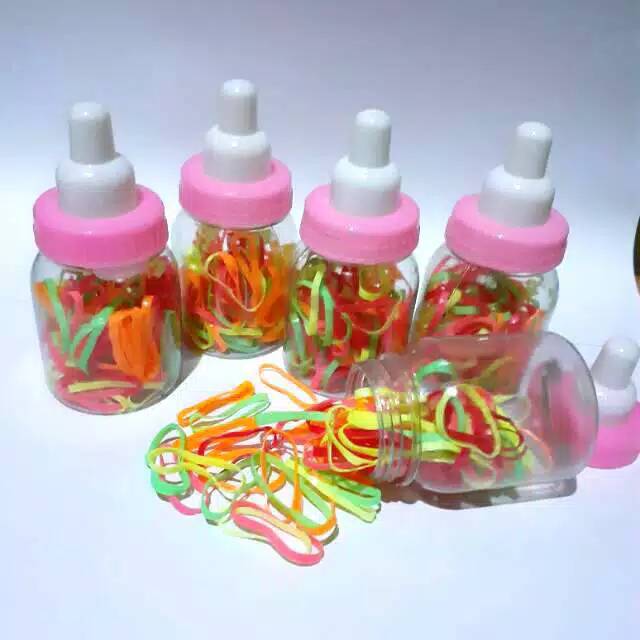 Karet Jepang Rambut Kemasan Dot Warna Warni