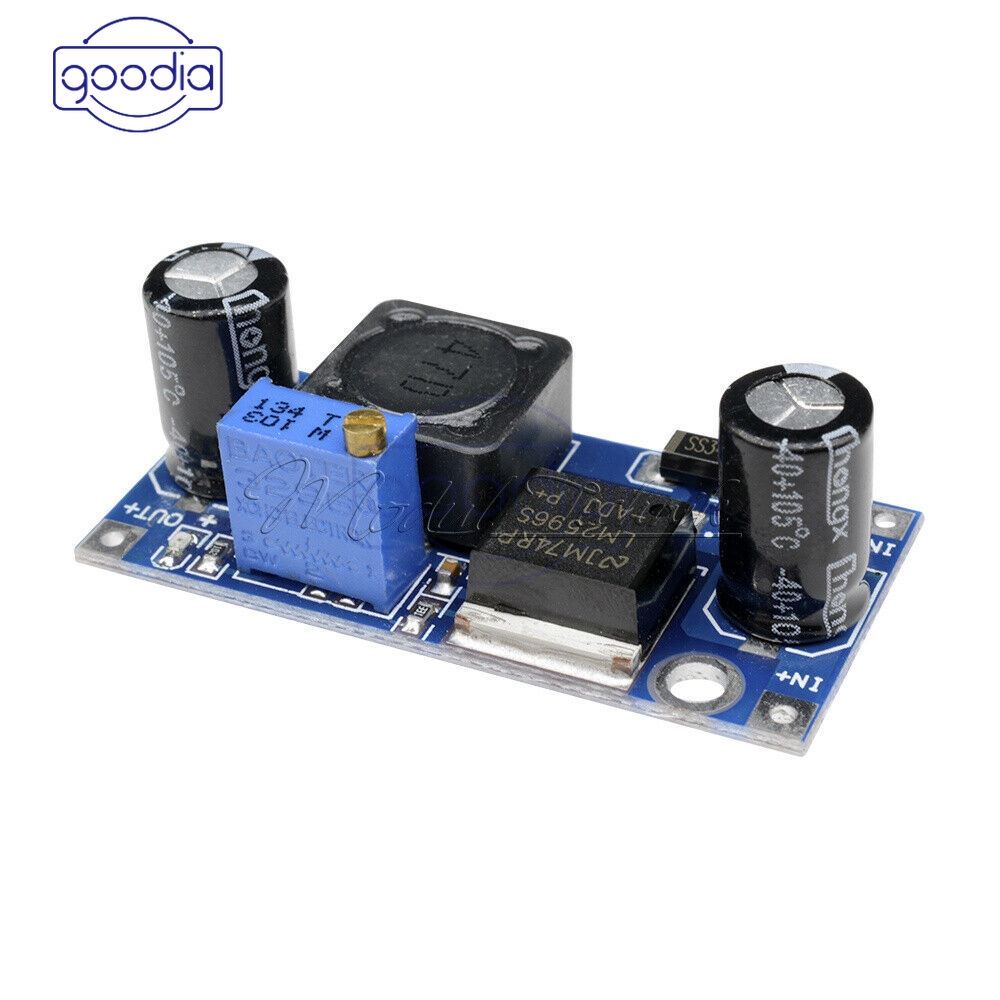 Modul Konverter Buck Step Down Dc-Dc 1.23v-30v Lm2596 Output Sumber Daya Listrik