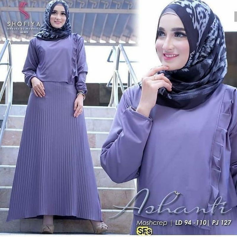 Maxy Dress Wanita. Fashion Muslim. Ashanty Dress. Pakaian Wanita