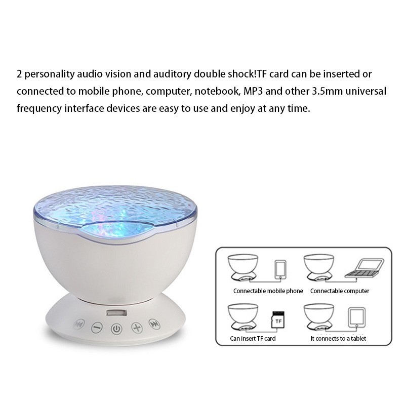 Ocean Wave Projector Night Light with Remote Control