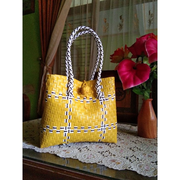NTJ/Tas Anyam Jali bahan Premium/Tas Jali kombinasi/Tas souvenir parsel hantaran tas serbaguna