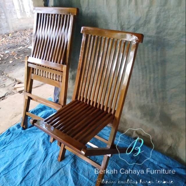 Kursi lipat praktis kayu jati jepara
