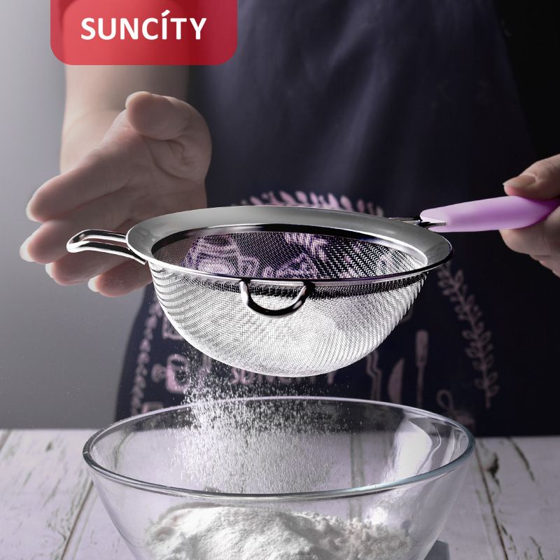 suncity stainless flour sieve strainer with handle / saringan tepung