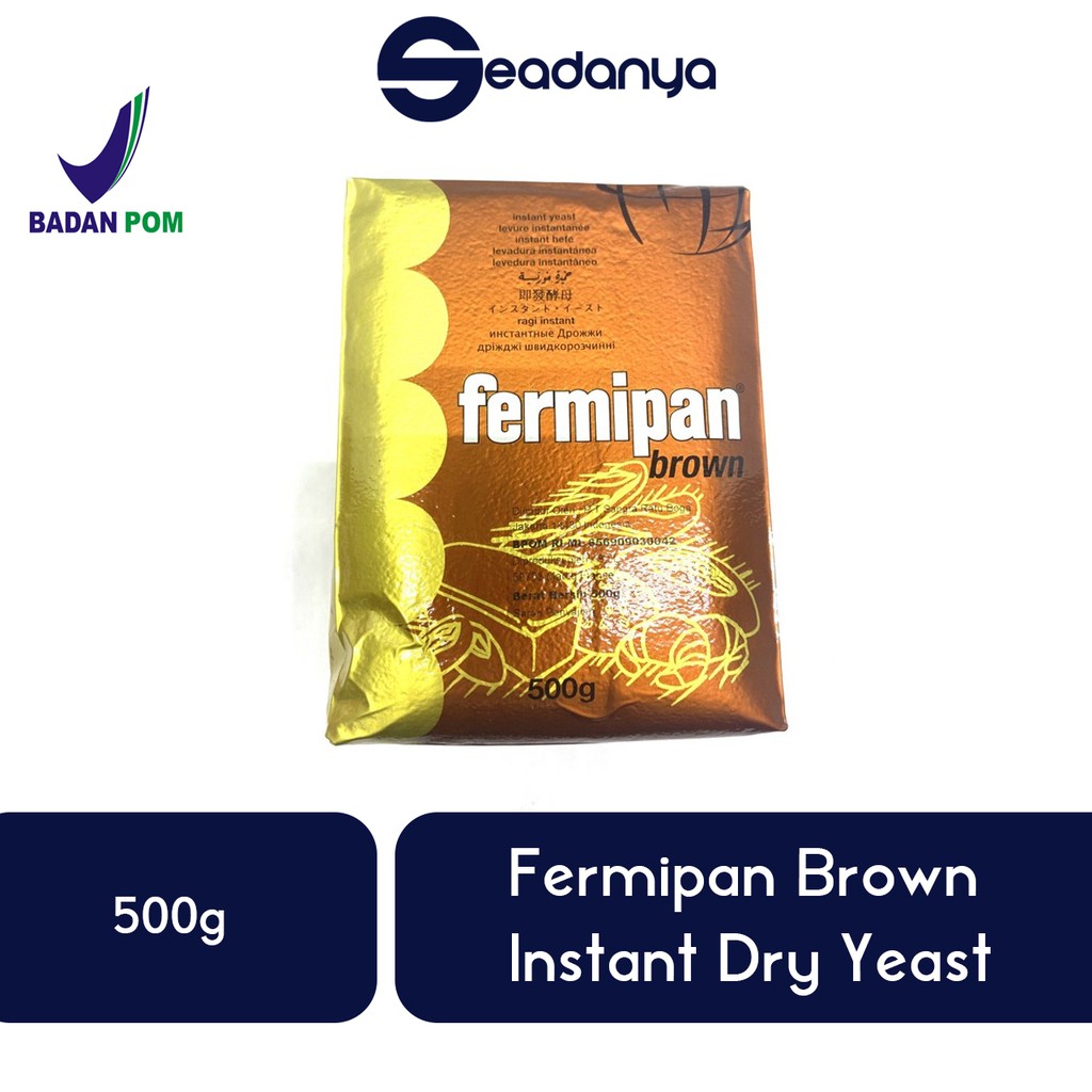 

Fermipan Brown Instan Dry Yeast Ragi Instant 500g - Pengembang Roti , Kue , Makanan -BPOM