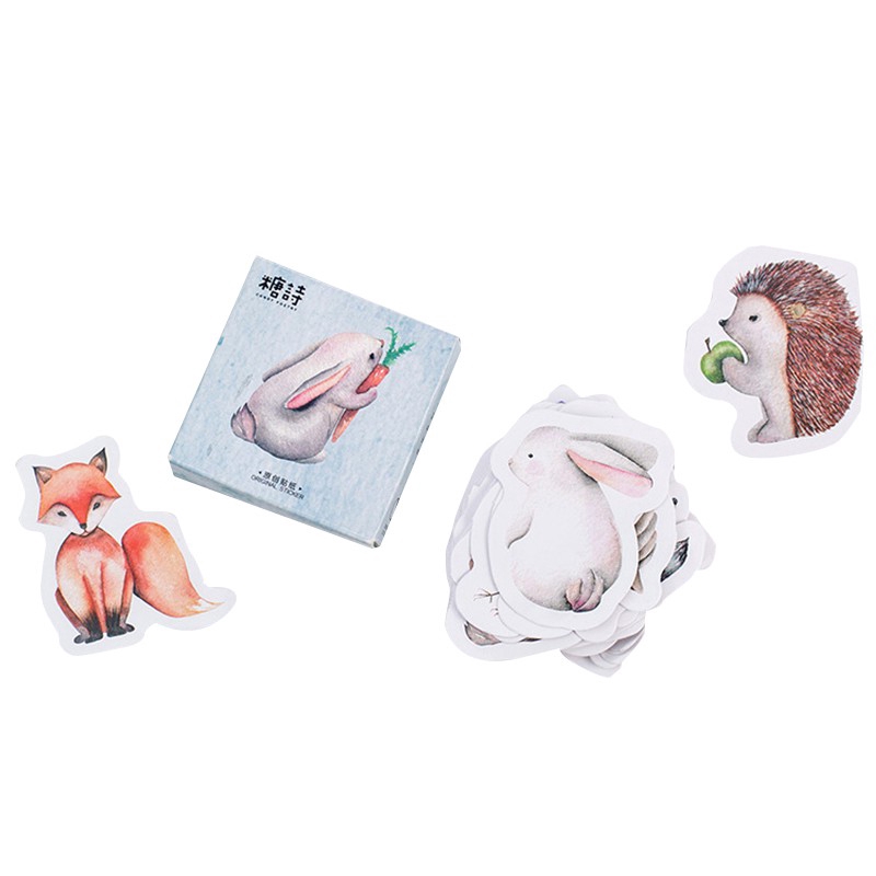 45Pcs Stiker Desain Binatang Hutan Model DIY untuk Scrapbook-5
