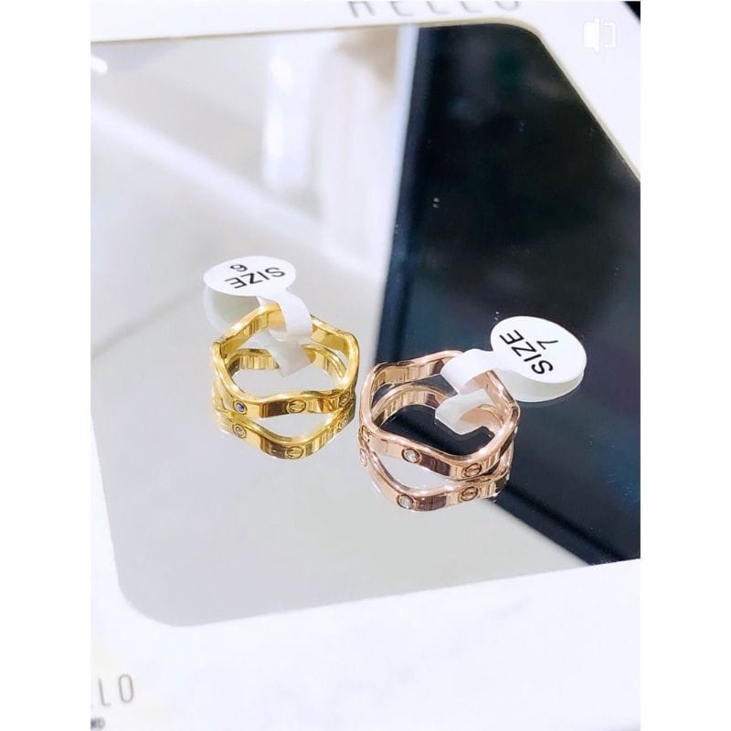 [ Bayar Ditempat ] Cincin Titanium Wanita Anti Karat Dan Luntur Selamanya / Cincin Titanium Asli Ori Import / Cincin Wanita Titanium Terbaru