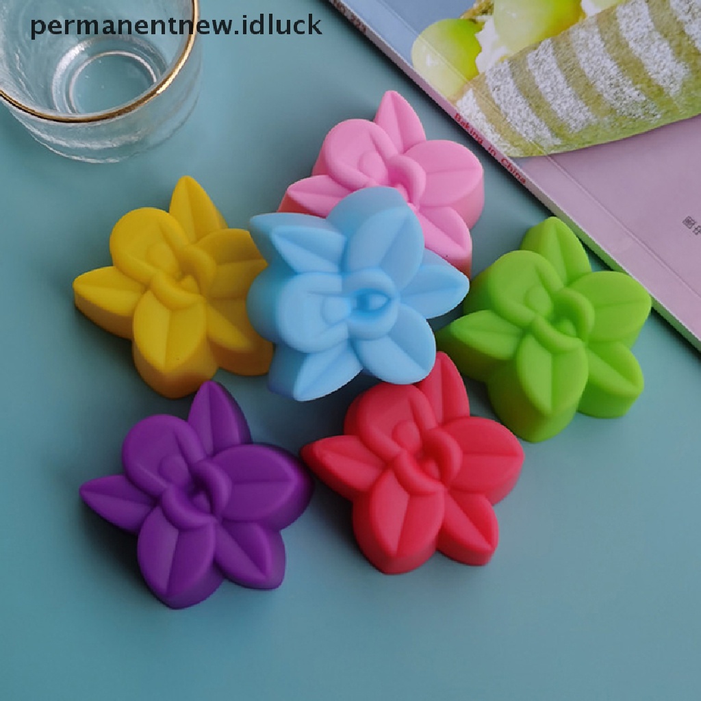 6 Pcs Cetakan Cupcake Bentuk Bunga Bahan Silikon Reusable