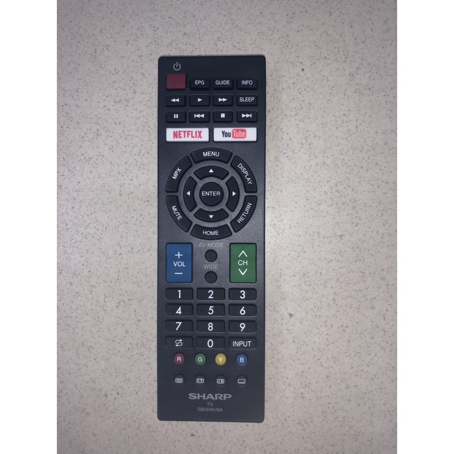 REMOTE REMOT TV SHARP SMART TV YOUTUBE NETFLIX ORIGINAL ASLI