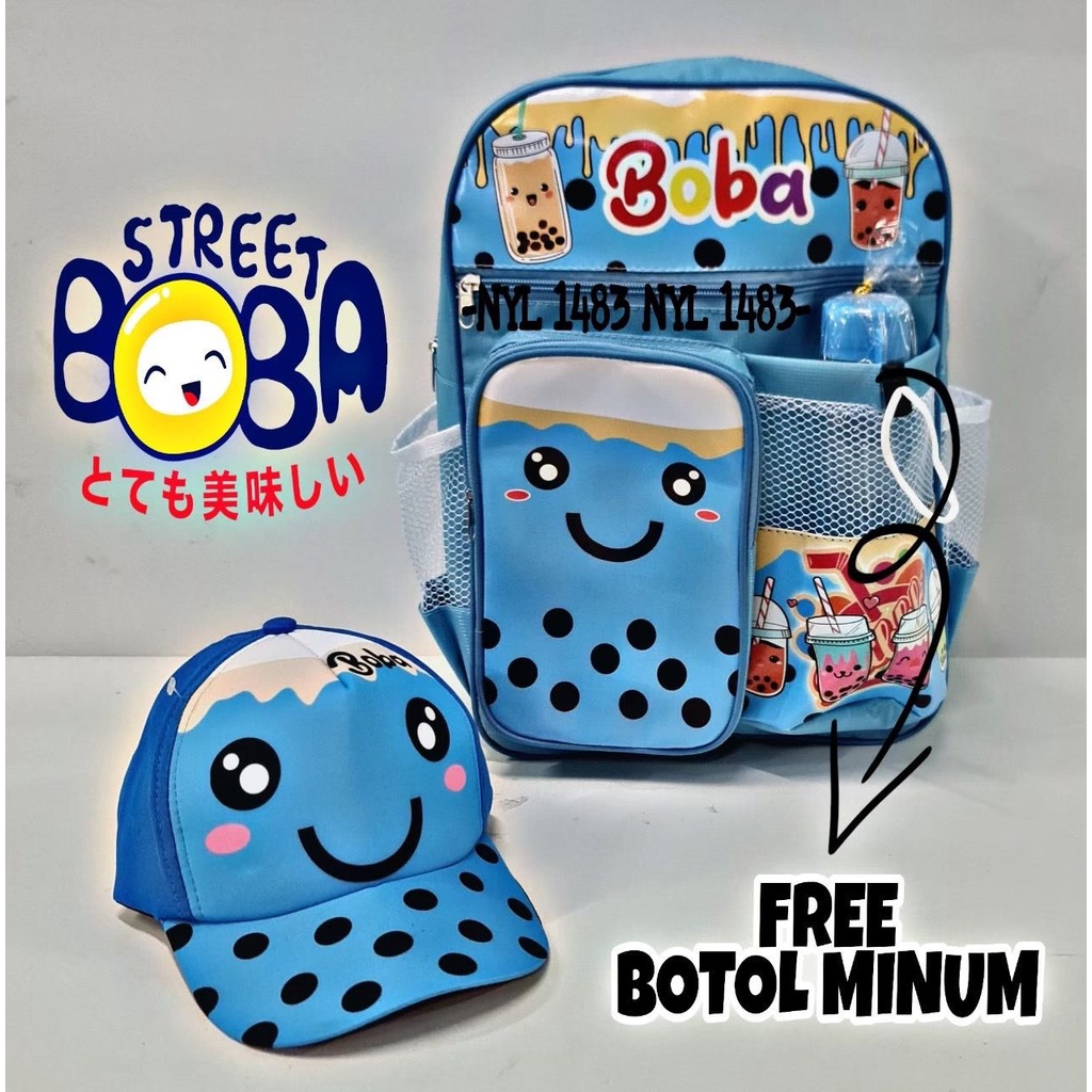 rasta_bags17 - RANSEL ANAK SD BOBA FREE BOTOL MINUM Star Tas ransel anak perempuan karakter Boba gratis botol minum - tas anak