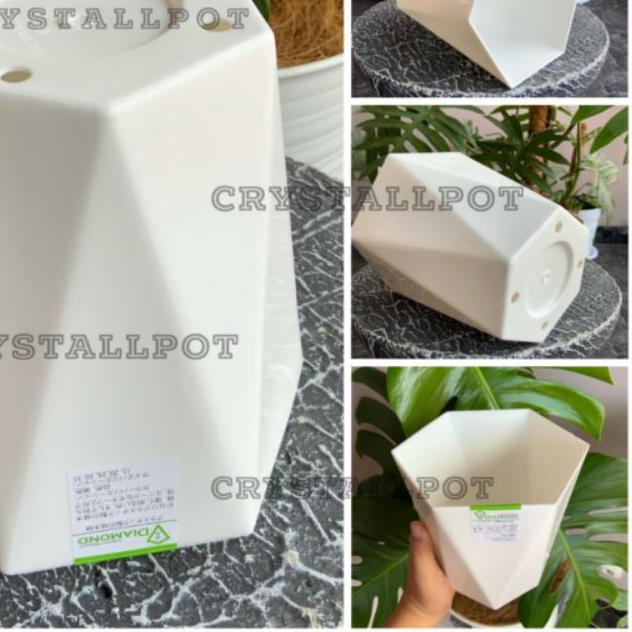 ● Pot bunga tanaman tinggi tabitha diamond putih 35 - diamond 35 ✈