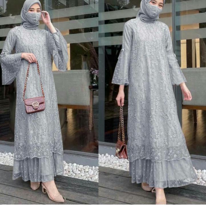 Terbaru.. ISG√MAXI GELA SIZE M-L-XL-XXL JUMBO/DRESS WANITA TILE ONDE POLKADOT/BROKAT TILE MUTIARA/DR