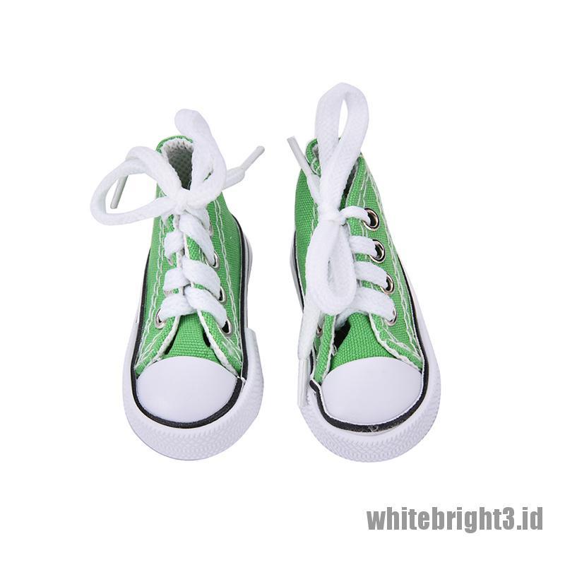 (white3) Sepatu Kanvas Mini 7.5cm Untuk Boneka Sharon BJD 16 Inch