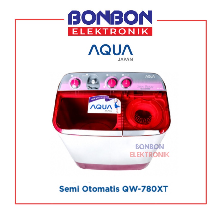 AQUA Mesin Cuci 2 Tabung 7KG QW-780XT (P) / QW 780 XT / QW780XT