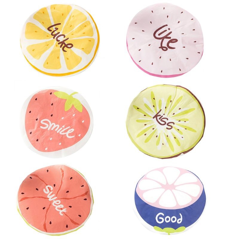 Shower Cap Topi Mandi Topi Keramas Karakter Buah Fruits Penutup Kepala Strawberry Kiwi Watermelon