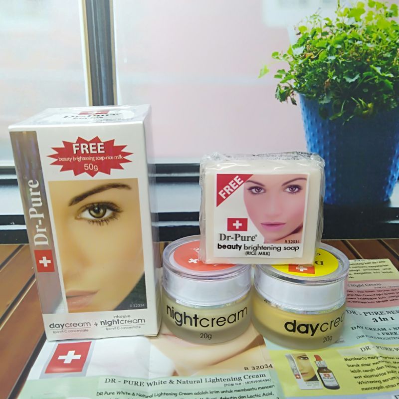 (BPOM)Paket Cream Dr pure // Dr Pure Set Cream Day&amp;Night Sabun Beauty