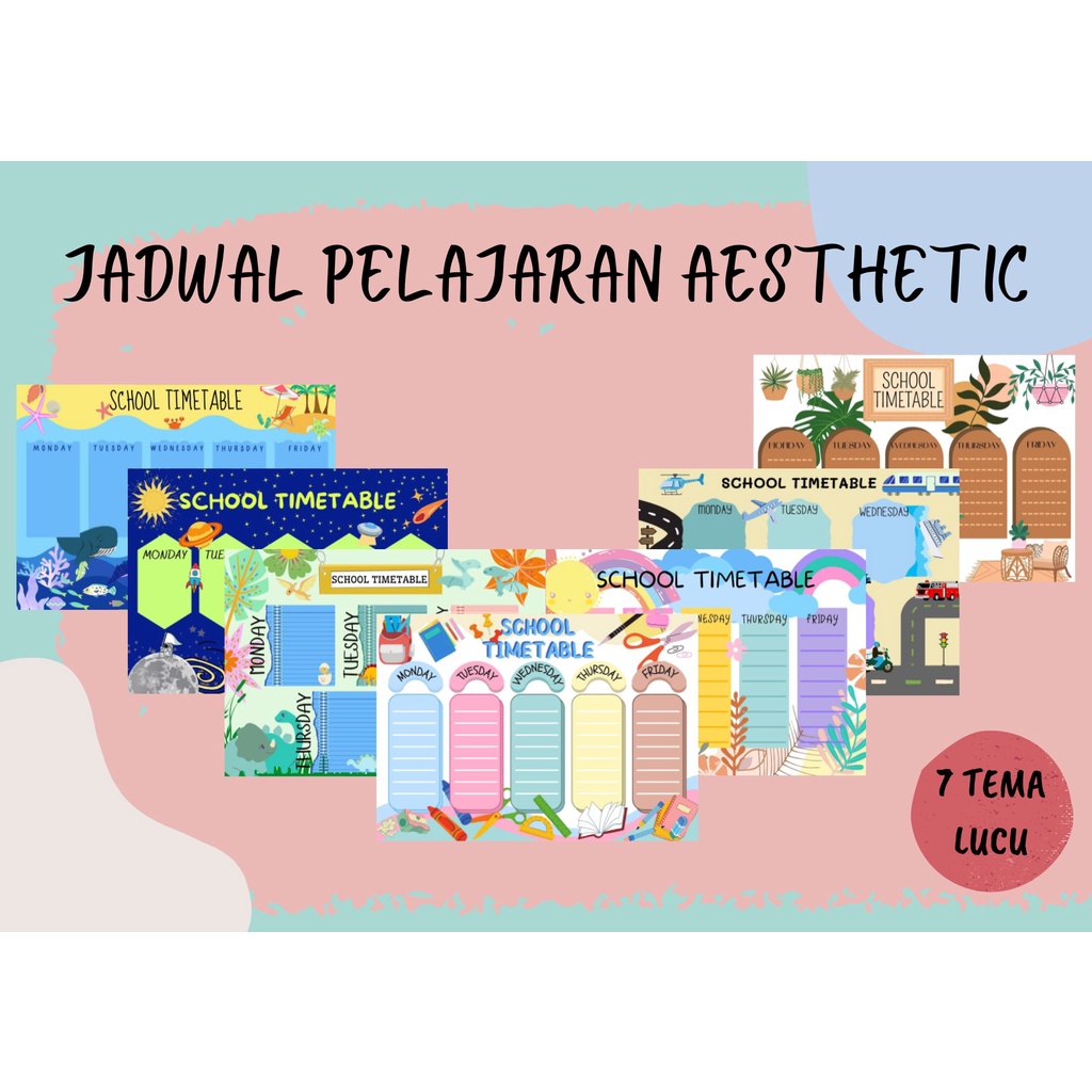

Print at Home - Jadwal Pelajaran Aesthetic / Roster Pelajaran / School Planner / Back to School Timetable / PDF A4 Planner