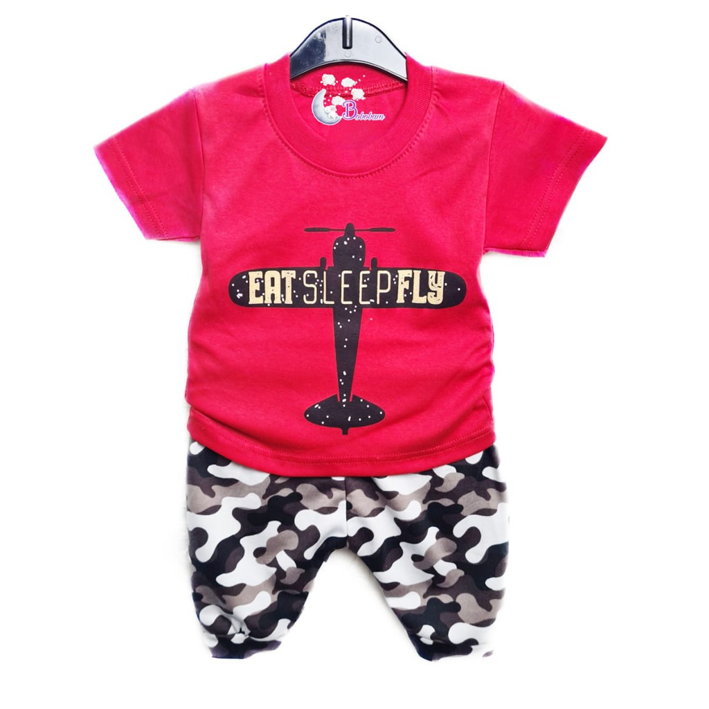 BAJU BAYI ECER BOBOBAM CASUAL KASUAL PESAWAT ARMY SETELAN ...