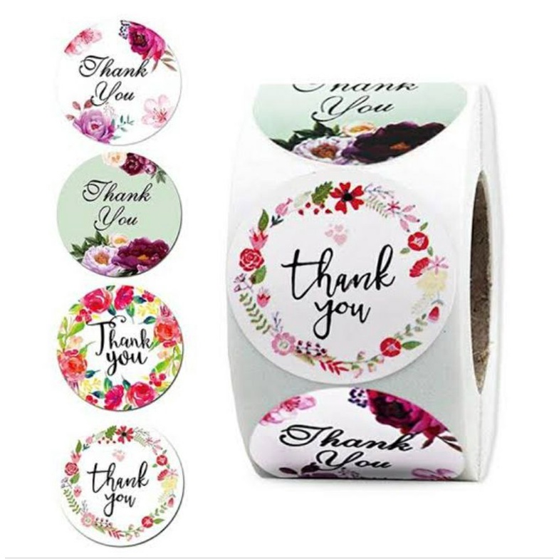 

Label Sticker Thank Floral Mix 100 pcs | Label Souvenir | Label Craft | Label Olshop