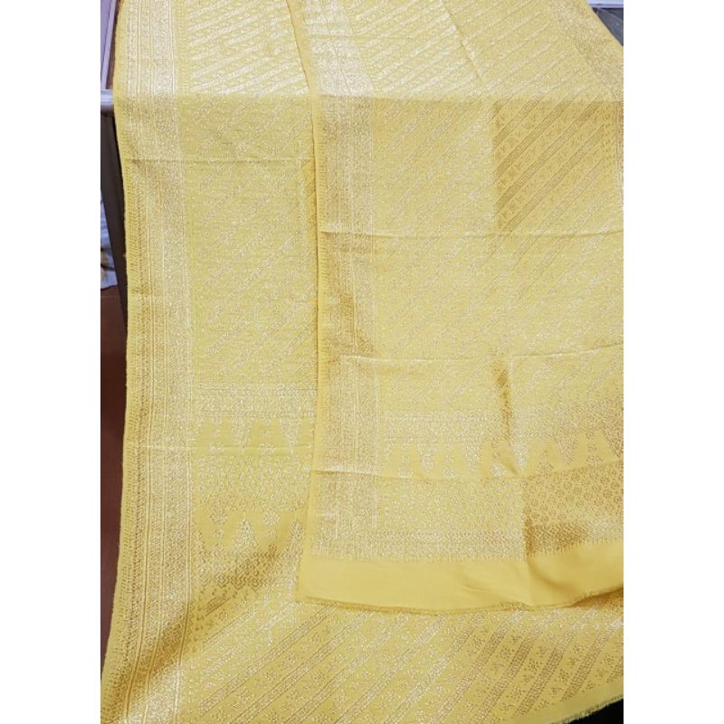 Songket palembang asli sutra ori lepus kuning medium