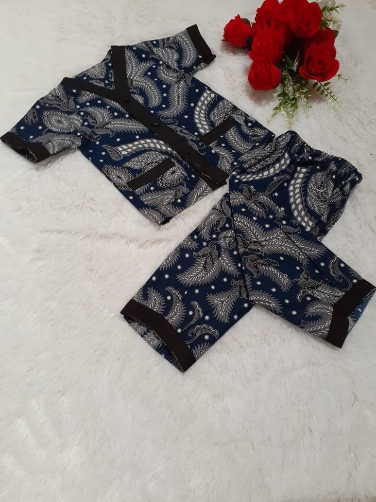 Setelan Batik Anak Baju Tidur Anak Motif Elegan,usia 1-5 Tahun Laki-laki, Perempuan.