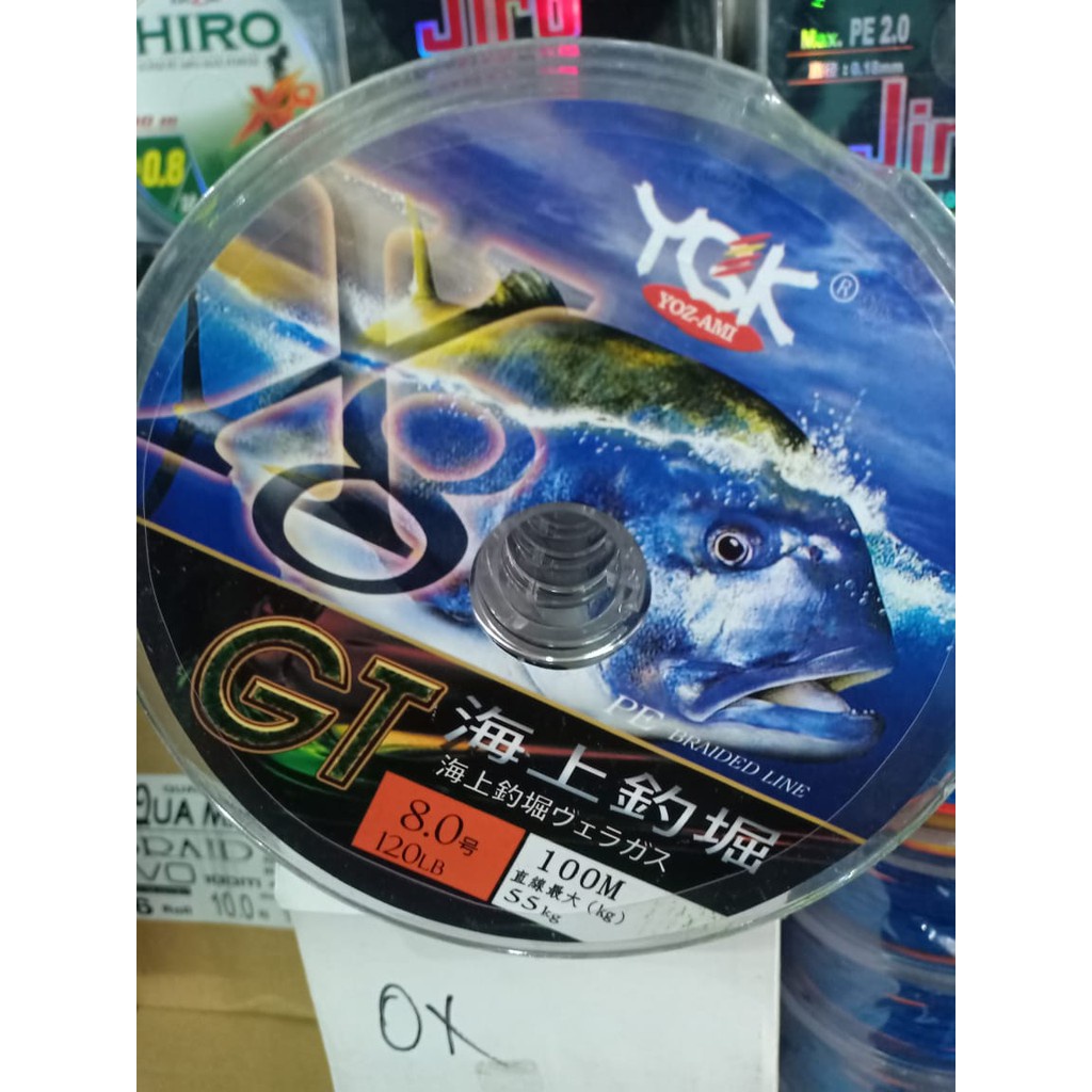 Senar Pancing PE 8.0 YGK GT X8 Braided 55kg TERBAIK
