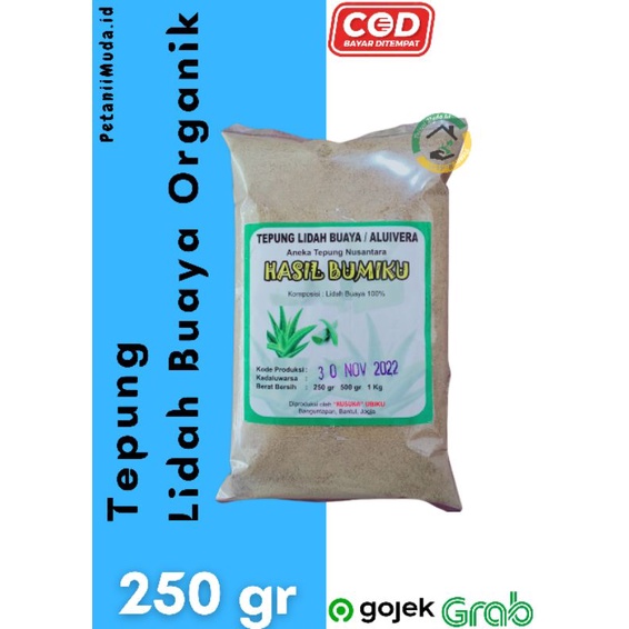 Tepung Lidah Buaya kemasan 250 gram/Tepung Aloe Vera kemasan 250 gram/Lidah Buaya bubuk kemasan 250 