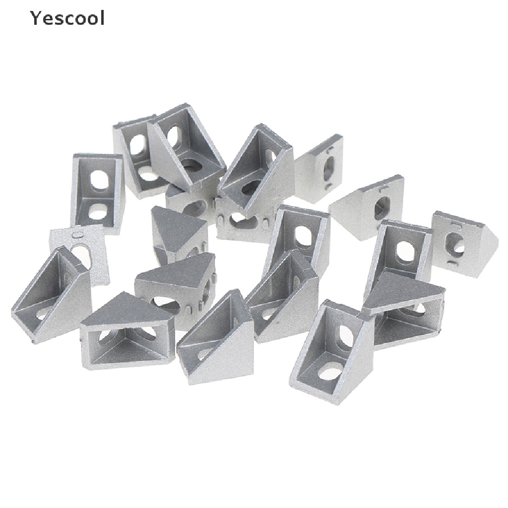 Yescool 20Pcs Konektor Sudut 2020 Bahan aluminum Ukuran 17x20 X 20