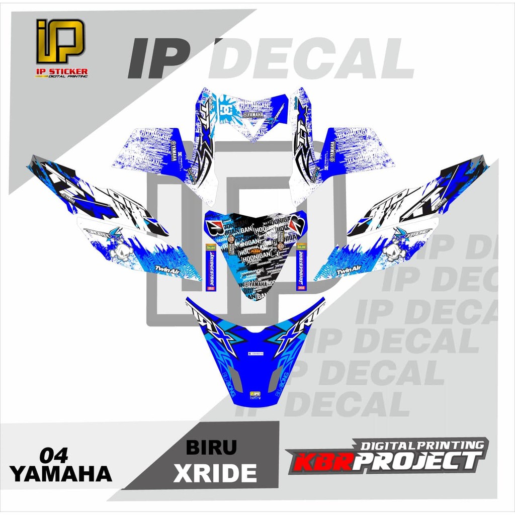 DECAL X-RIDE STICKER VARIASI MOTIF GRAFIS DECAL MOTOR YAMAHA X-RIDE 04 CUSTOM BEBAS BISA