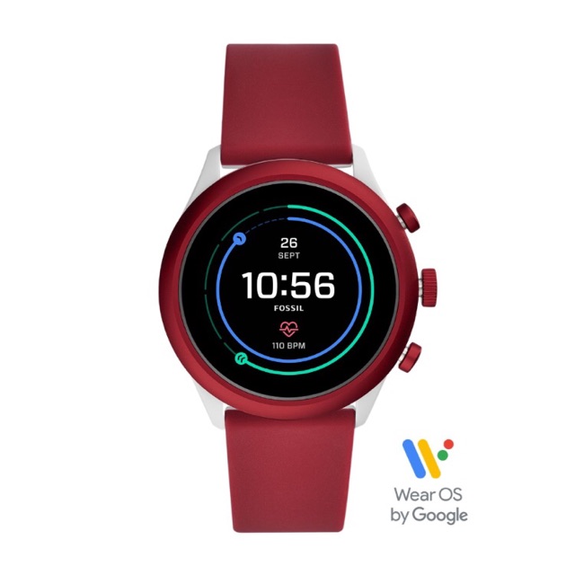 sport smartwatch red silicone FTW4033