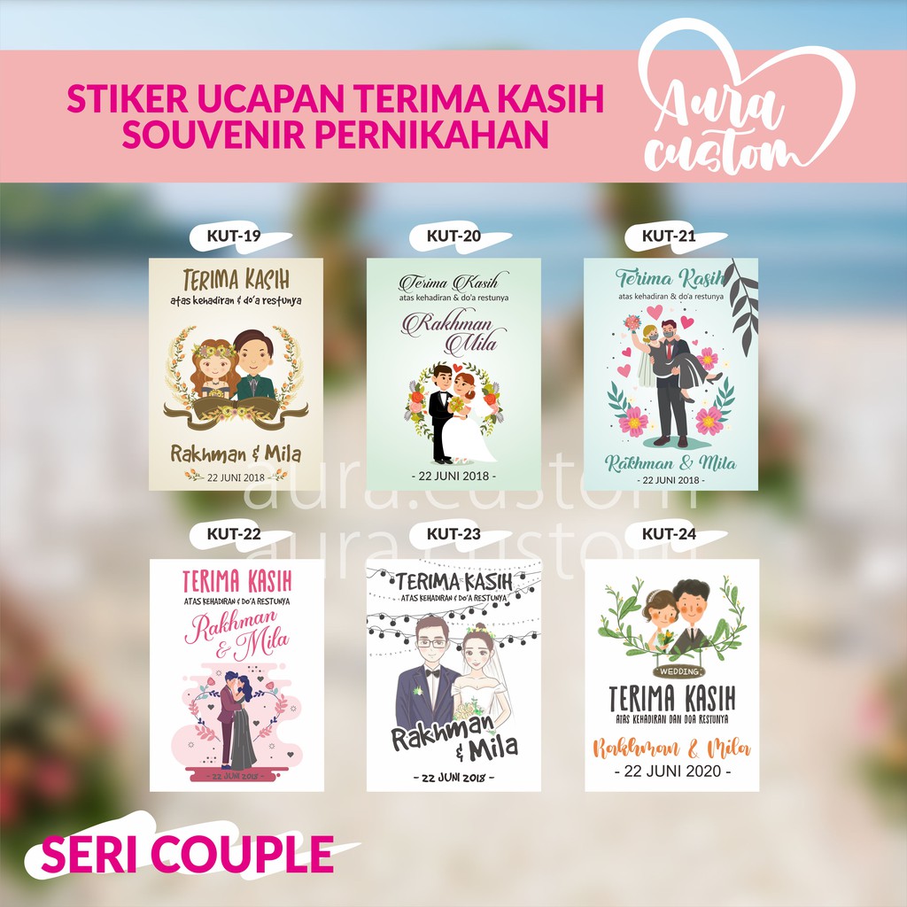 

STIKER UCAPAN TERIMA KASIH SOUVENIR PERNIKAHAN - KUT - THANKS CARD WEDDING