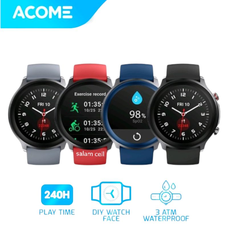 Smart Watch Tahan Air Bluetooth Blood Oxygen Monitoring Garansi ACOME SPORT C1