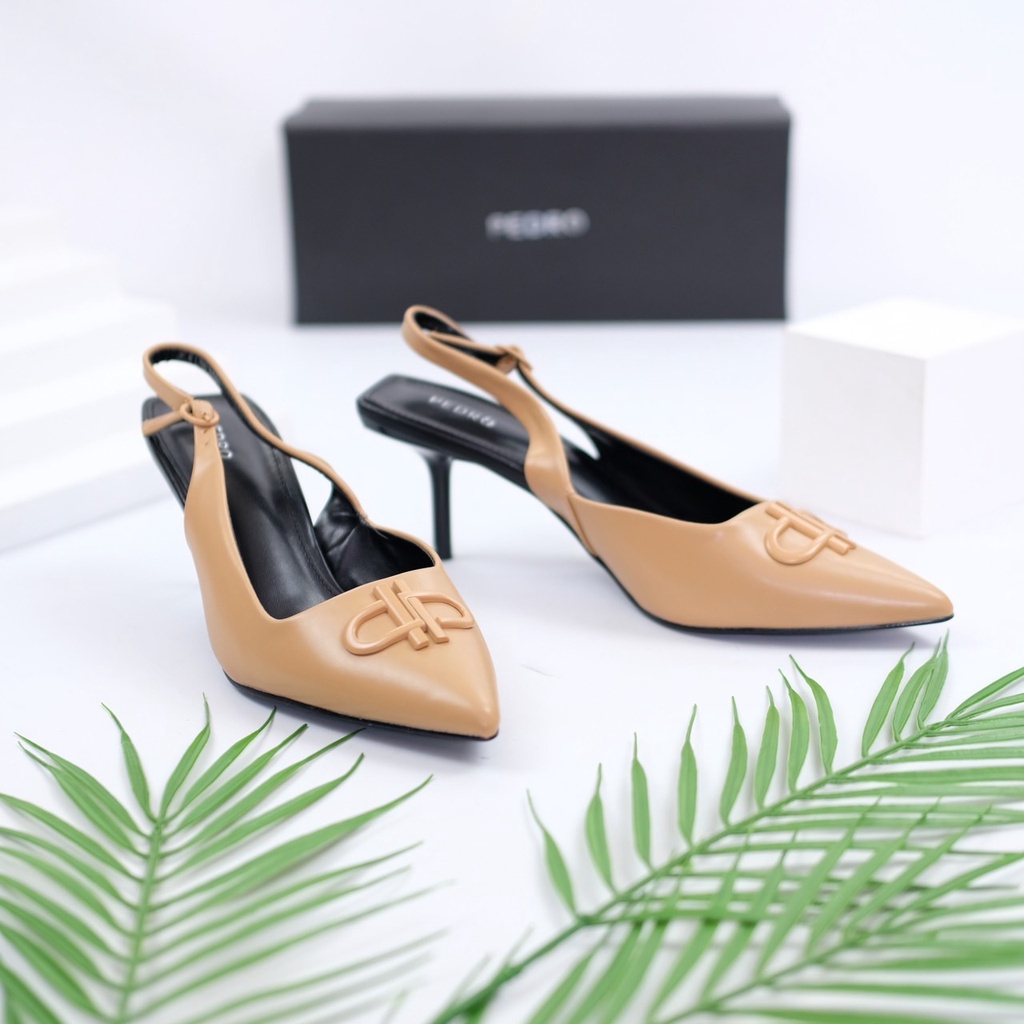 [7.7 Boombastis Sale⚡] - SEPATU SHOES WANITA KULIT SINTESIS PS101 LEATHER SLINGBACK HEELS PREMIUM IMPORT