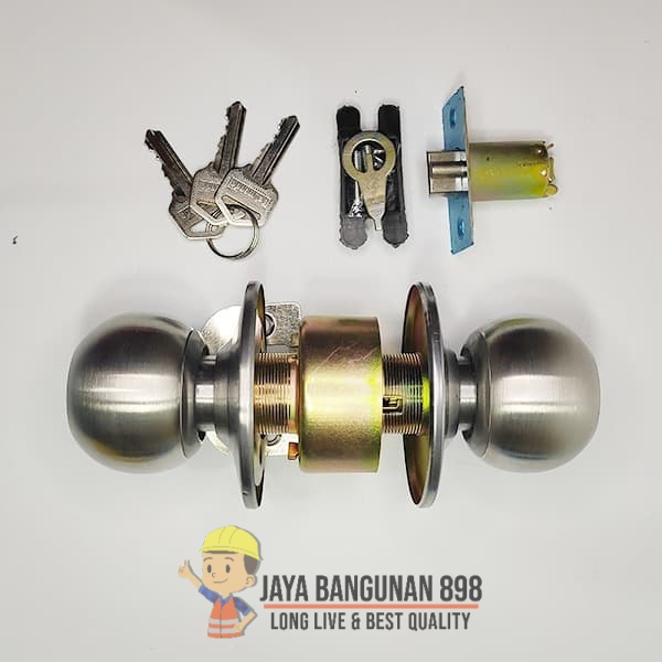 KUNCI BULAT STAINLESS / KUNCI BULAT KAMAR MANDI / GAGANG KAMAR MANDI BULAT