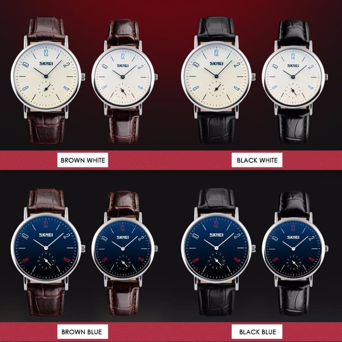 Jam Tangan Couple Pria Wanita SKMEI 9120 Original Analog Anti Air 30M